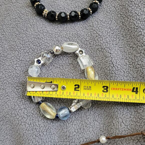ARTISAN Costume Jewelry Handmade Bracelets Necklace Ring Size 7 Gunmetal 6PC - Picture 7 of 7